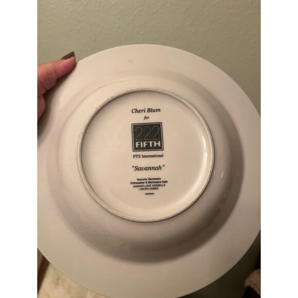 Pair of 222 Fifth Cheri Blum Savannah Soup Bowls - Picture 4 of 4